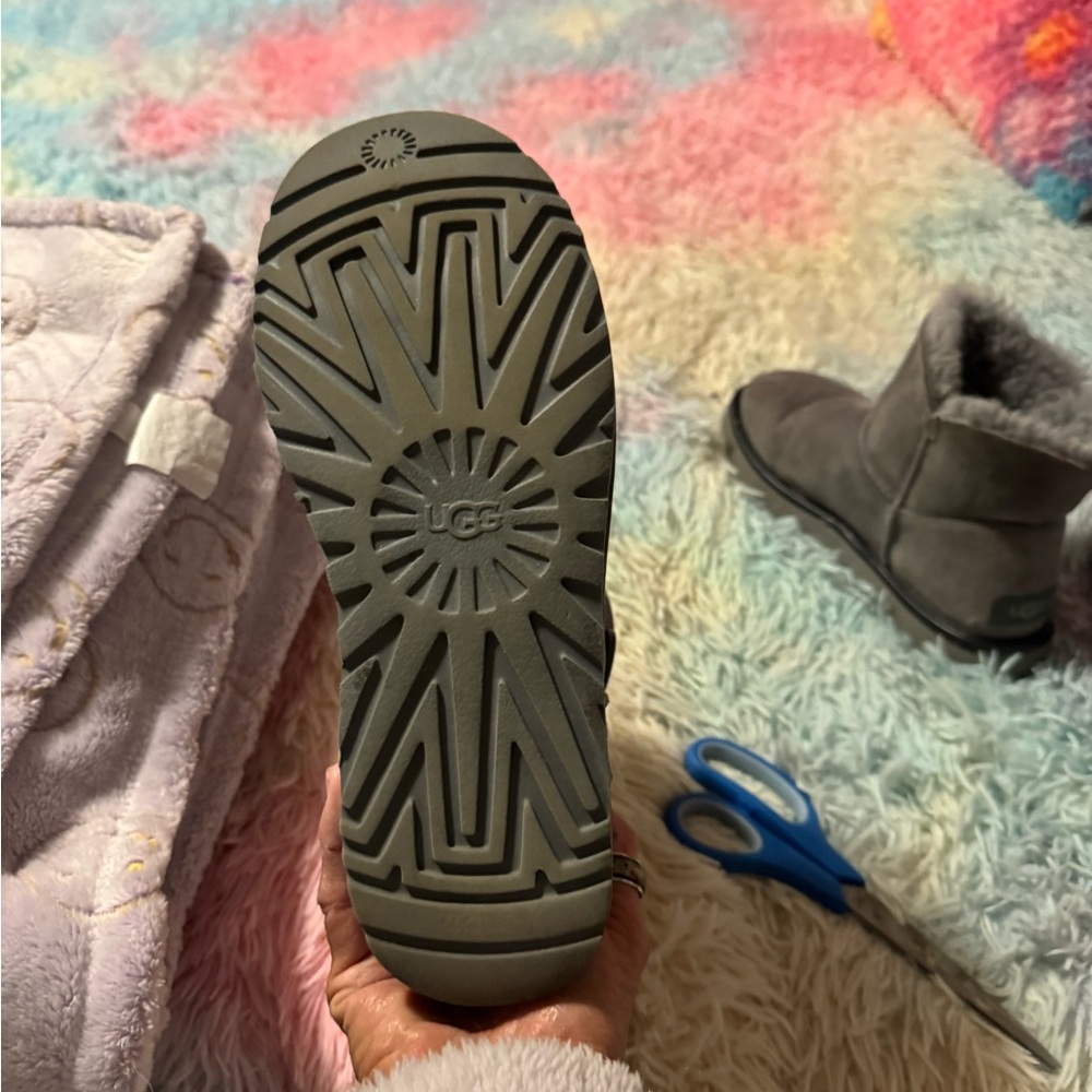 Gray Suede Ankle Boots with Fur Lining mint condition! - Picture 6 of 11